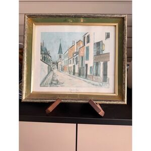 Maurice Utrillo Eglise de Stains Framed Canvas Print French Street Scene Art